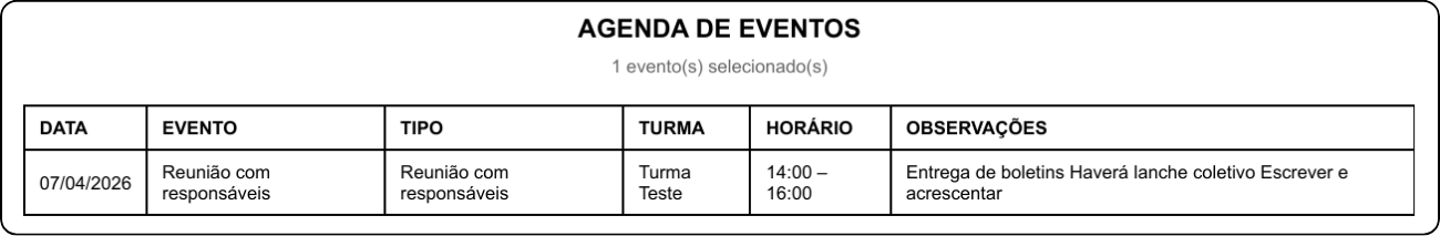 Agenda impressa organizada