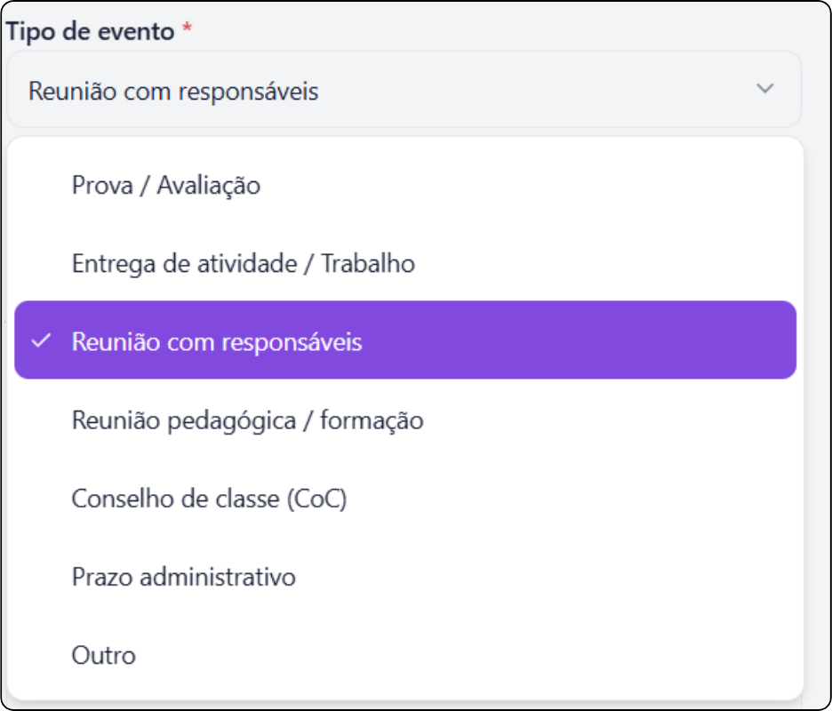 Agenda escolar - detalhes