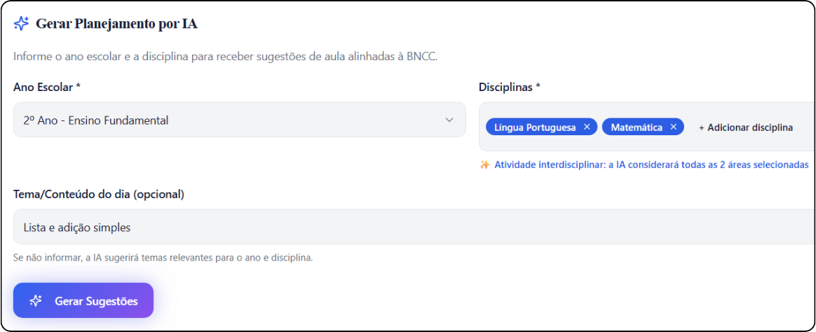 Comando simples de planejamento